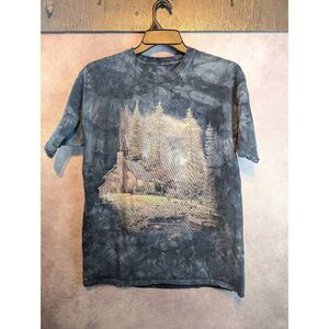 Thomas kinkade painted landscape t-shirt large